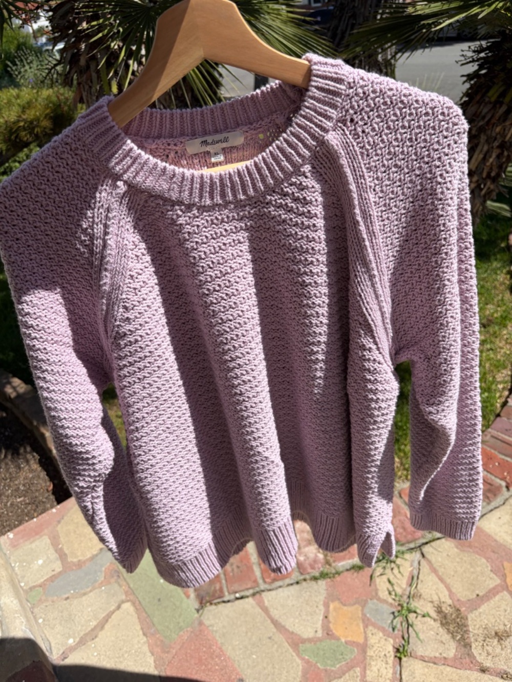 Madewell Dusty Lavender Knit Sweater | Size XL | Cozy Textured Crewneck